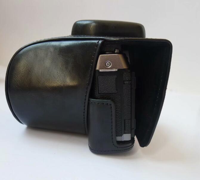 PU Leather Camera Protective Case Bag for Fujifilm X-T100 - Black