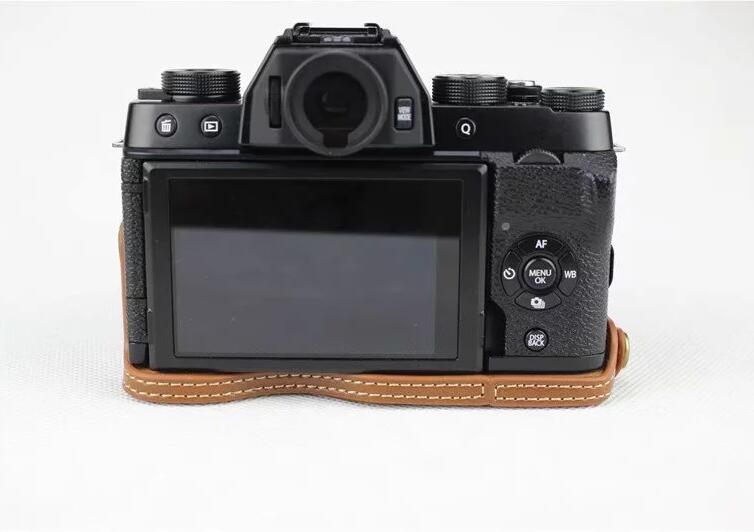 PU Leather Half Bottom Camera Protection Cover Shell for Fujifilm X-T100 - Brown