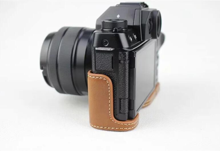 PU Leather Half Bottom Camera Protection Cover Shell for Fujifilm X-T100 - Brown