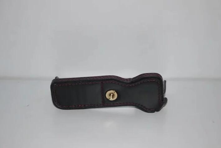 PU Leather Protective Camera Half Bottom Case + Wrist Strap for Canon PowerShot G5 X - Black