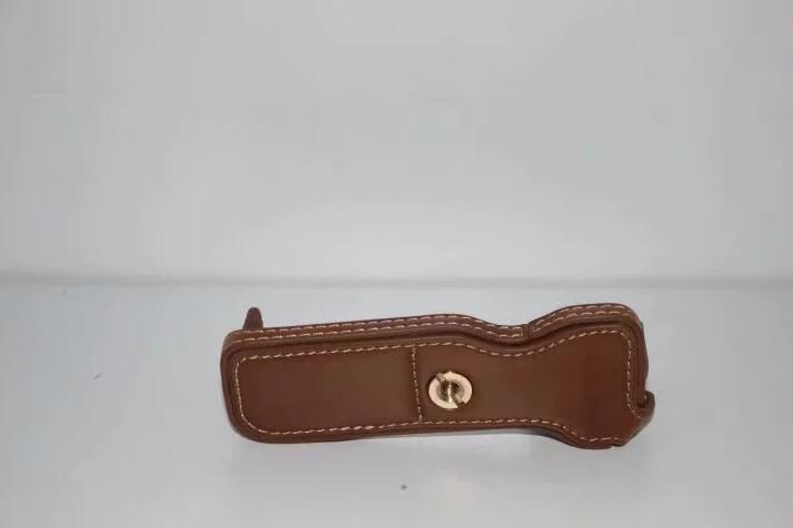 PU Leather Protective Camera Half Bottom Cover + Wrist Strap for Canon PowerShot G5 X - Brown