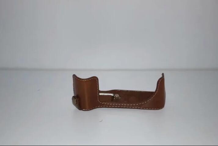 PU Leather Protective Camera Half Bottom Cover + Wrist Strap for Canon PowerShot G5 X - Brown