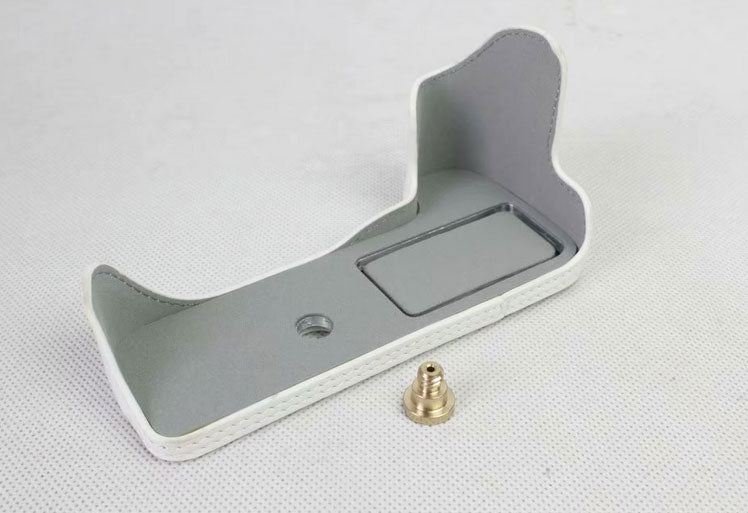 PU Leather Half Bottom Camera Protection Cover for Canon EOS 200D - White