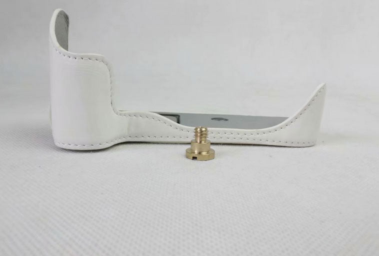 PU Leather Half Bottom Camera Protection Cover for Canon EOS 200D - White