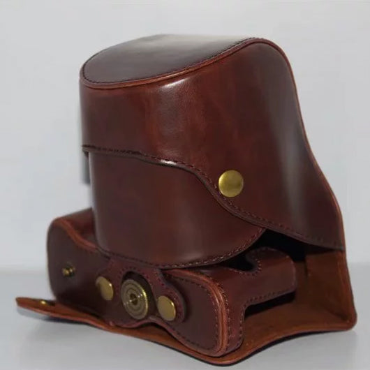 PU Leather Protection Bag Case for Fujifilm X-T3 Camera - Coffee