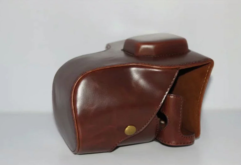 PU Leather Protection Bag Case for Fujifilm X-T3 Camera - Coffee