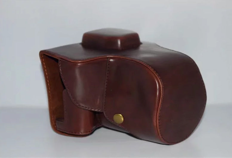 PU Leather Protection Bag Case for Fujifilm X-T3 Camera - Coffee