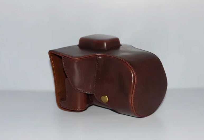 PU Leather Protection Bag Case for Fujifilm X-T3 Camera - Coffee