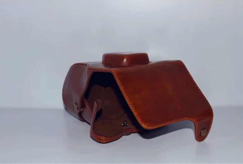 PU Leather Protection Bag Case for Fujifilm X-T3 Camera - Coffee