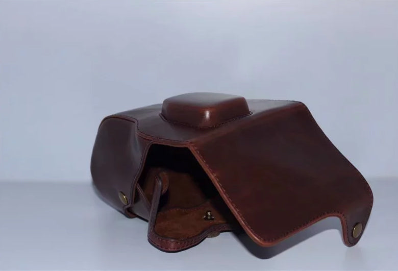 PU Leather Protection Bag Case for Fujifilm X-T3 Camera - Coffee