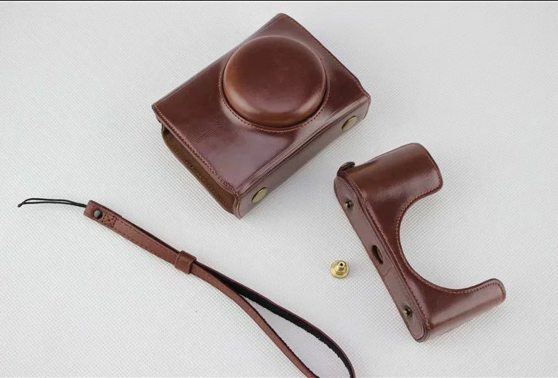 PU Leather Protective Camera Case Pouch for Fujifilm XF10 Digital Compact Camera - Coffee