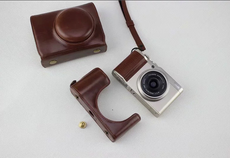 PU Leather Protective Camera Case Pouch for Fujifilm XF10 Digital Compact Camera - Coffee