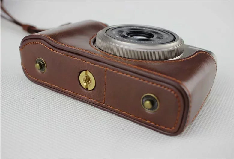PU Leather Protective Camera Case Pouch for Fujifilm XF10 Digital Compact Camera - Coffee