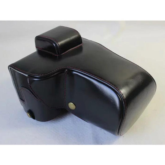 PU Leather Camera Protection Case + Strap + Camera Lens Bag for Nikon Z7 - Black