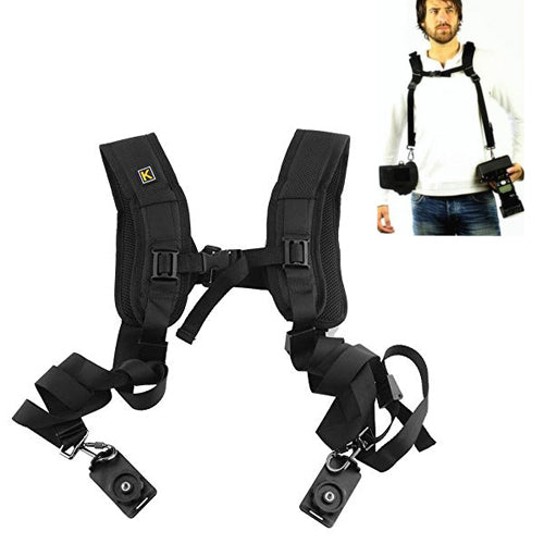 Dual-shoulder Camera Neck Strap Tether Strap for Canon Nikon Olympus Pentax Panasonic Sony DSLR