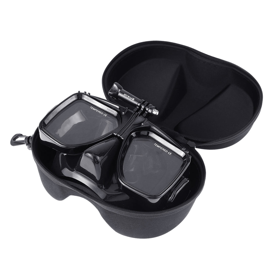 PULUZ Water Sports Diving Equipment Diving Mask Swimming Glasses with EVA Box Compatible with DJI Osmo Action etc.