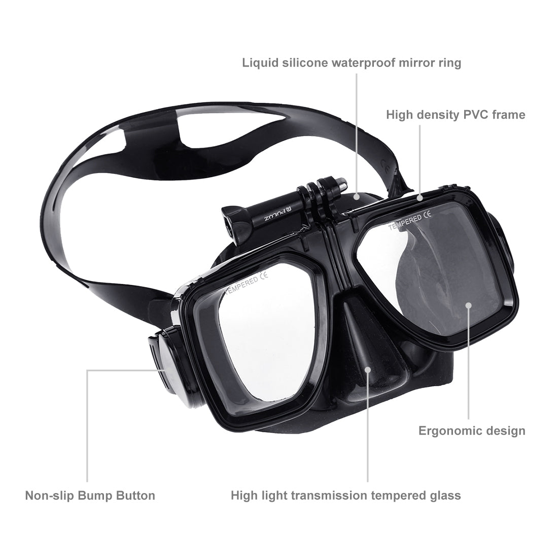 PULUZ Water Sports Diving Equipment Diving Mask Swimming Glasses with EVA Box Compatible with DJI Osmo Action etc.