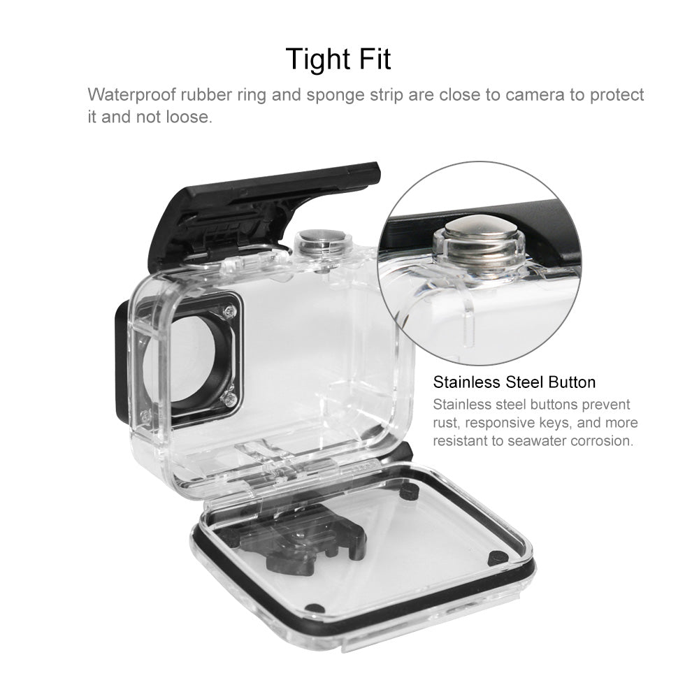 PULUZ 45M Underwater Waterproof Housing Diving Case for Xiaomi Xiaoyi II 4K Action Camera, with Buckle Basic Mount &amp; Screw