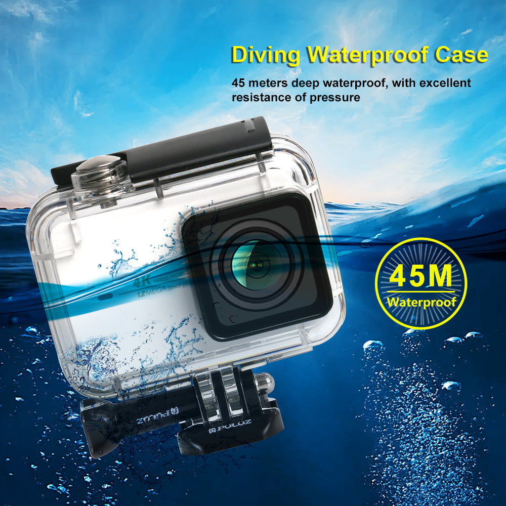 PULUZ 45M Underwater Waterproof Housing Diving Case for Xiaomi Xiaoyi II 4K Action Camera, with Buckle Basic Mount &amp; Screw