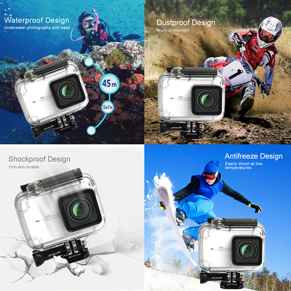 PULUZ 45M Underwater Waterproof Housing Diving Case for Xiaomi Xiaoyi II 4K Action Camera, with Buckle Basic Mount &amp; Screw