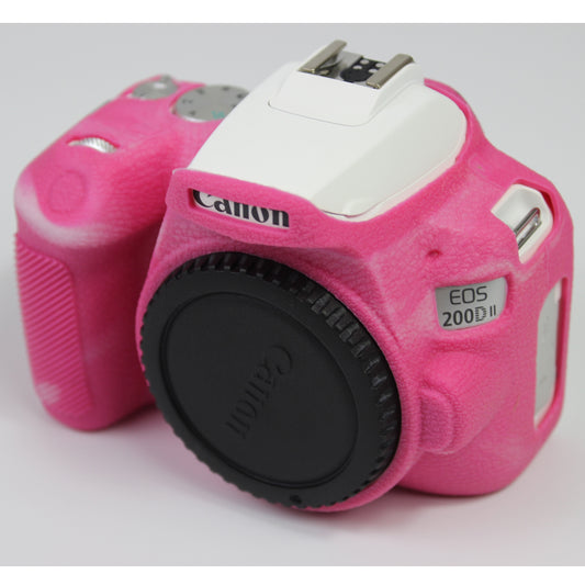 Soft Silicone Case Protector for Canon EOS 200D II Camera - Rose