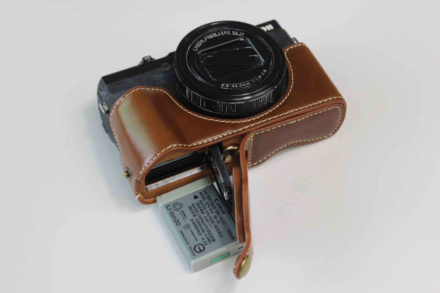 PU Leather Half Camera Case Bag Cover Protector for Canon PowerShot G5 X Mark II - Brown