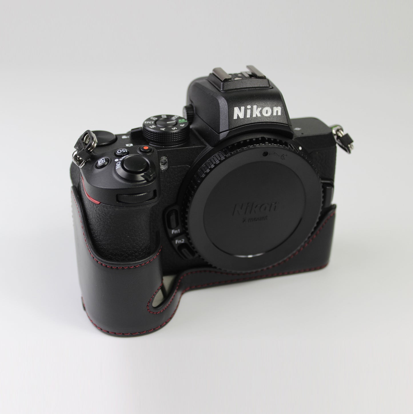 Quality PU Leather Half Bottom Protective Case for Nikon Z50 / Z30 - Black