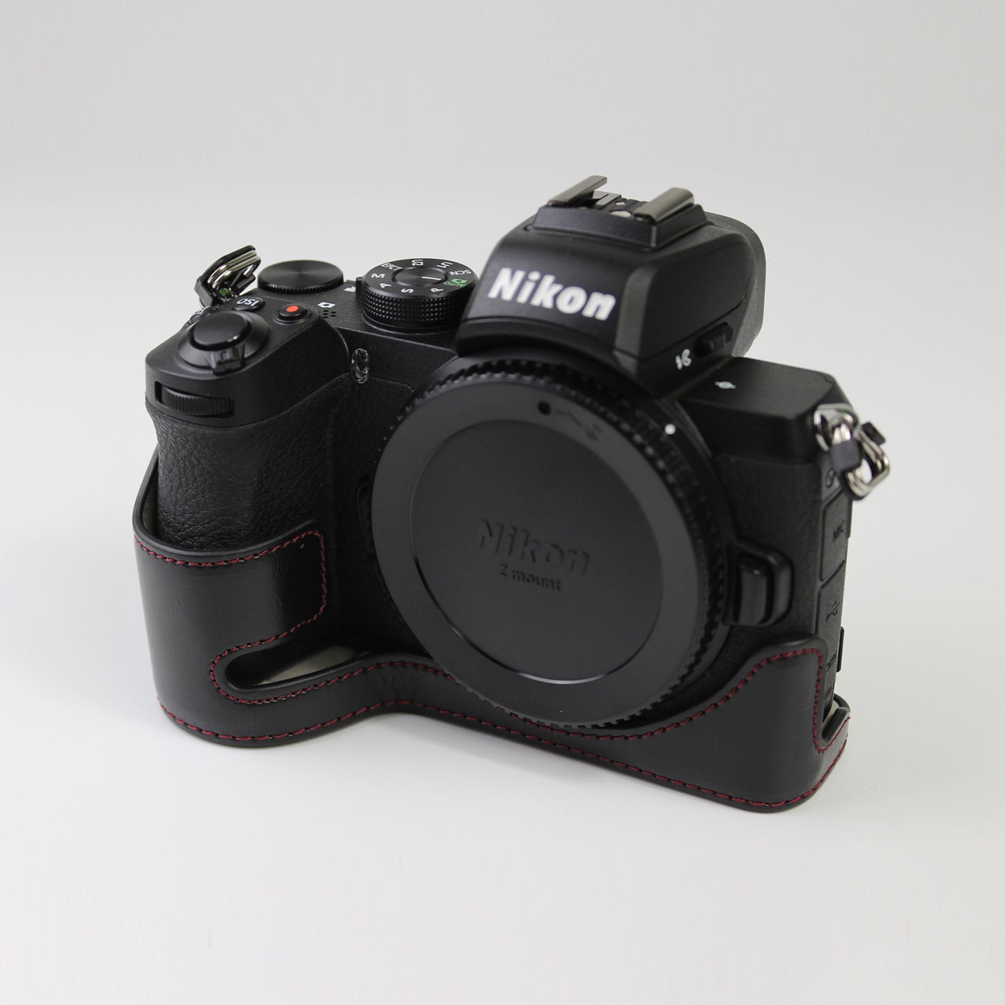 Quality PU Leather Half Bottom Protective Case for Nikon Z50 / Z30 - Black