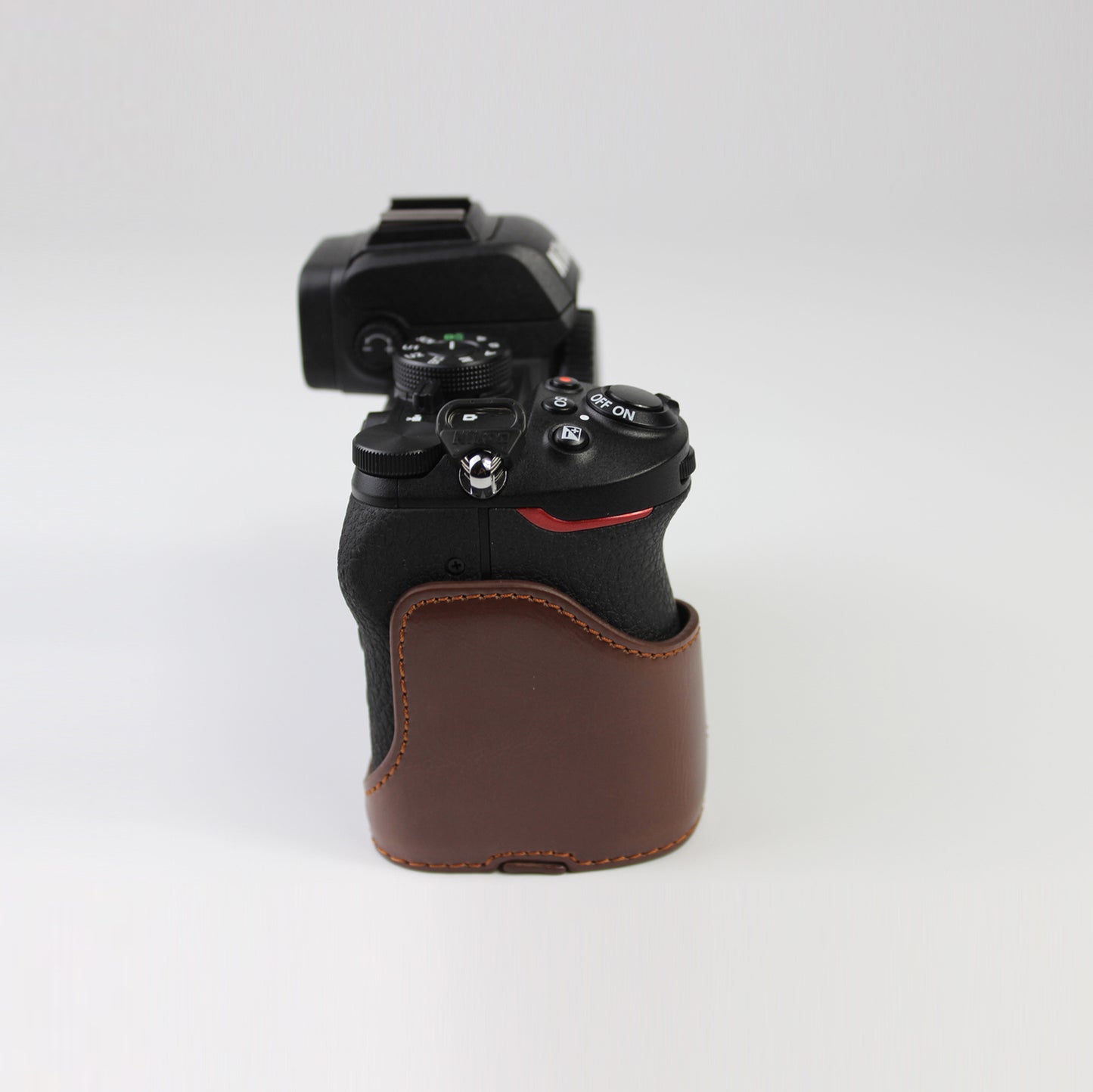 Quality PU Leather Half Bottom Protective Case for Nikon Z50 / Z30 - Coffee