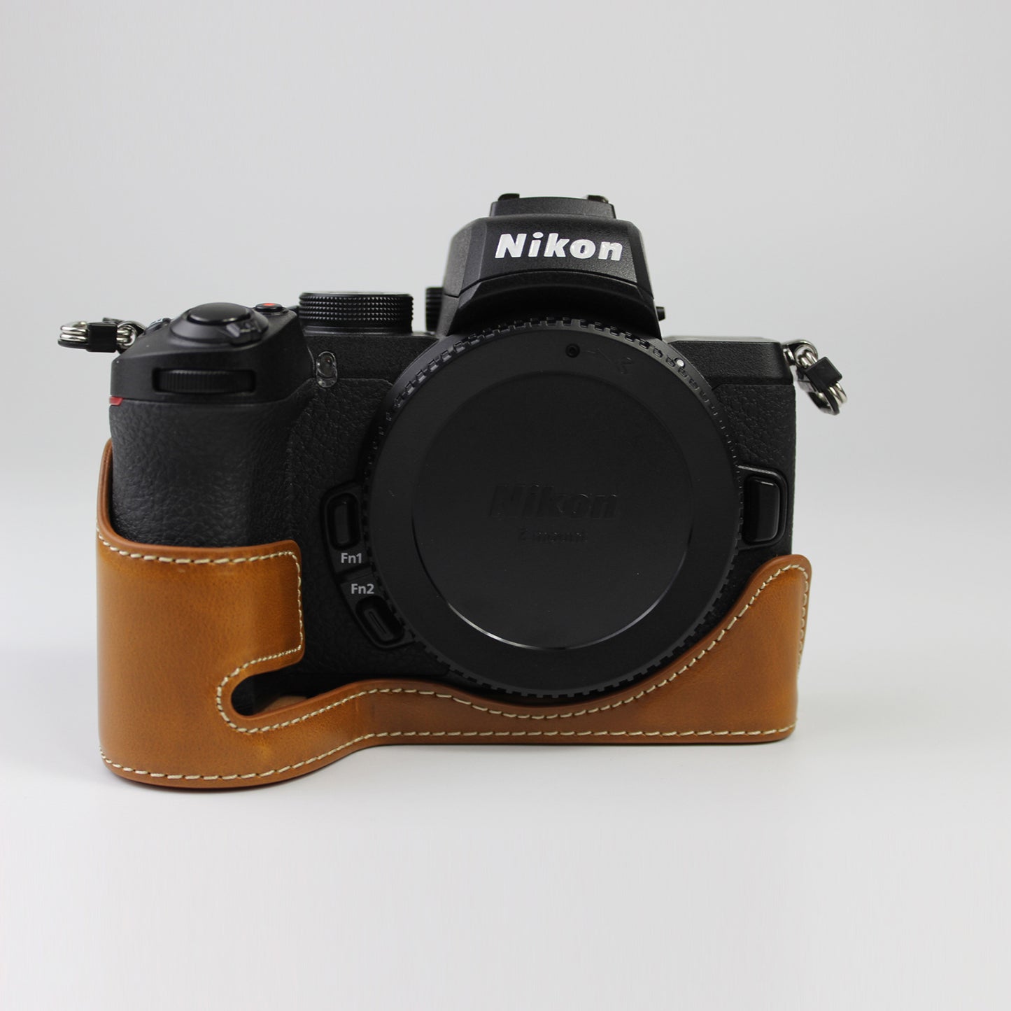 Quality PU Leather Half Bottom Protective Case for Nikon Z50 / Z30 - Brown