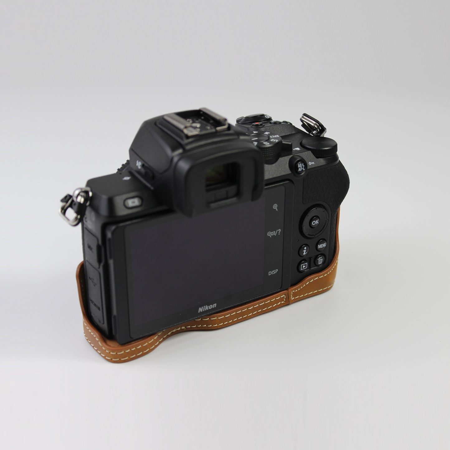 Quality PU Leather Half Bottom Protective Case for Nikon Z50 / Z30 - Brown
