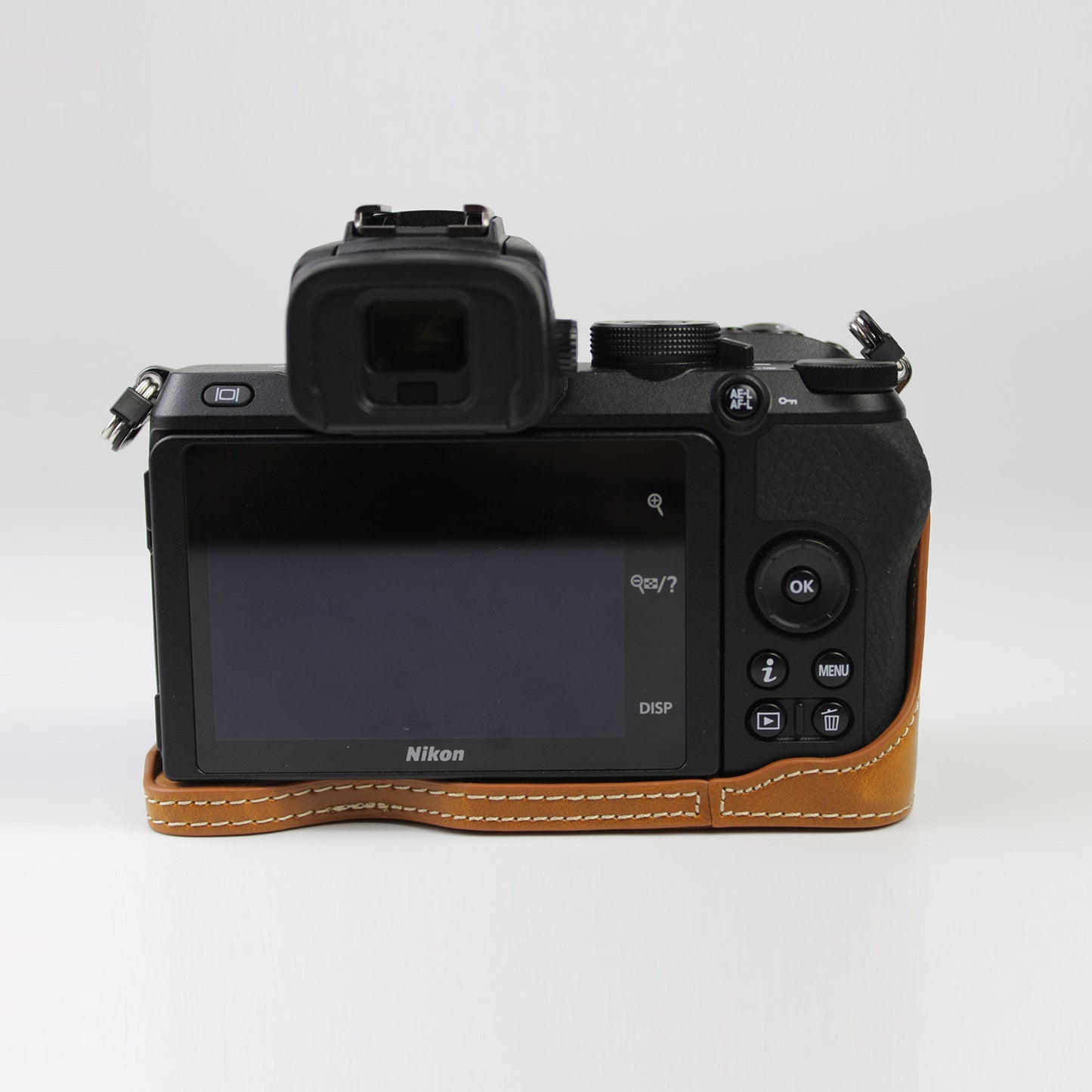 Quality PU Leather Half Bottom Protective Case for Nikon Z50 / Z30 - Brown