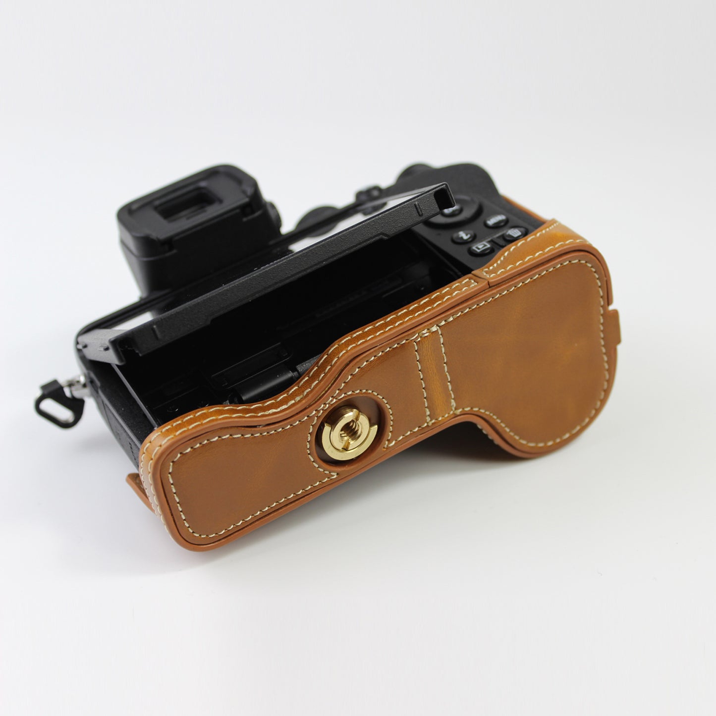Quality PU Leather Half Bottom Protective Case for Nikon Z50 / Z30 - Brown