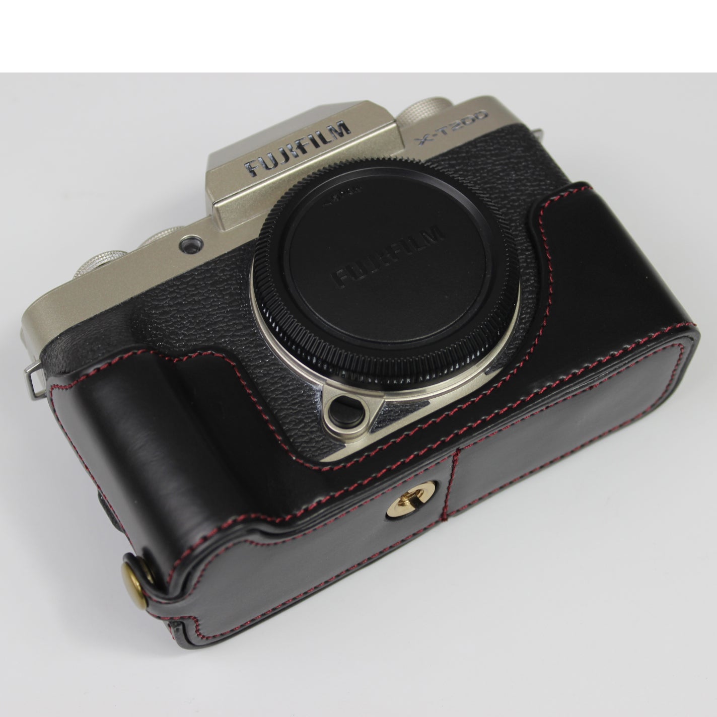 PU Leather Camera Half Cover Case for Fujifilm Fuji X-T200/XT200 - Black