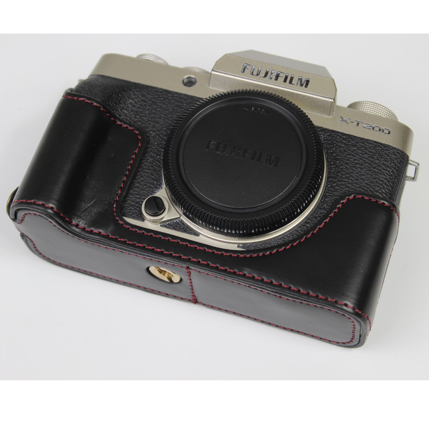 PU Leather Camera Half Cover Case for Fujifilm Fuji X-T200/XT200 - Black