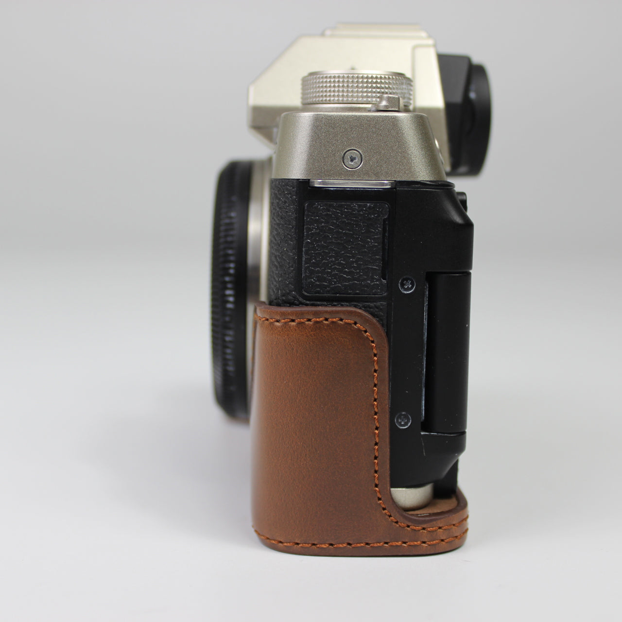 PU Leather Camera Half Cover Case for Fujifilm Fuji X-T200/XT200 - Coffee