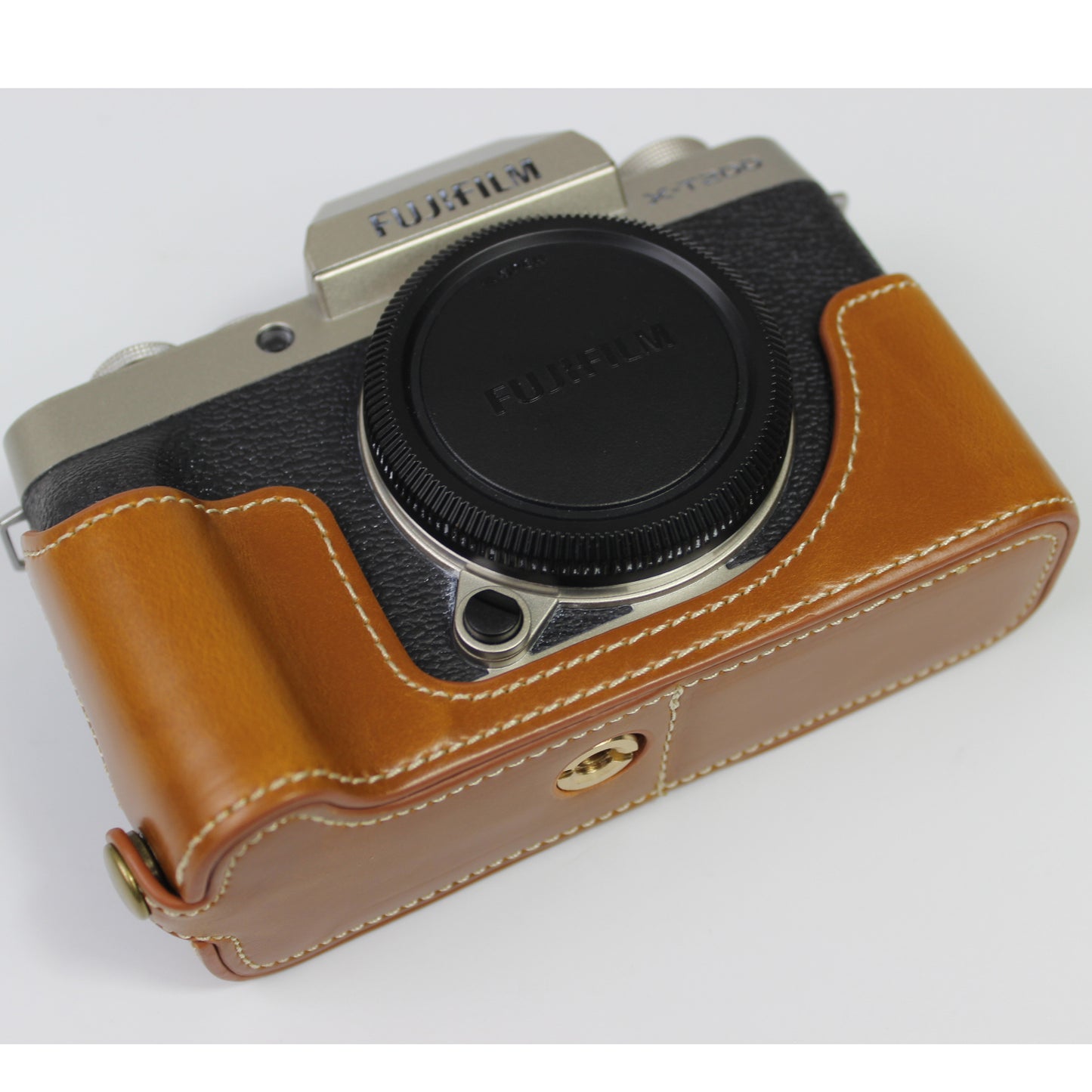 PU Leather Camera Half Cover Case for Fujifilm Fuji X-T200/XT200 - Brown