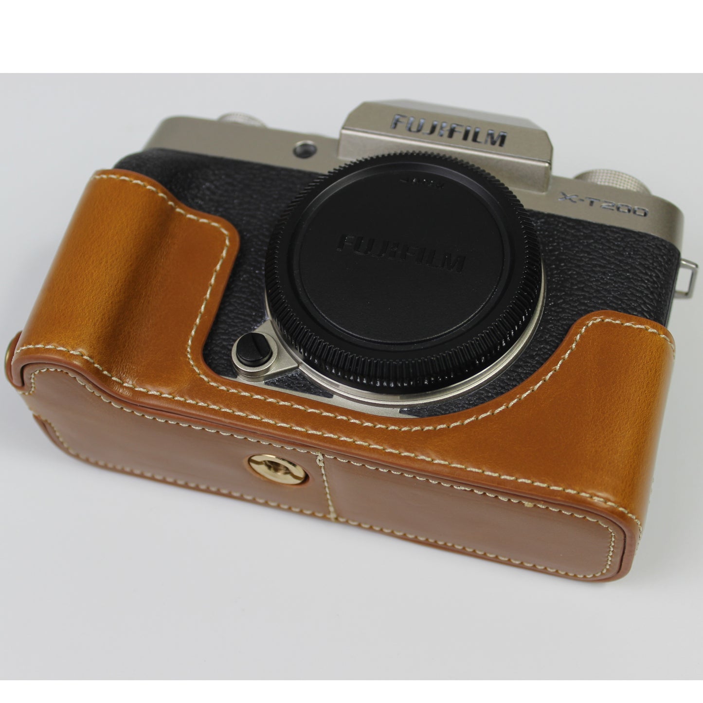 PU Leather Camera Half Cover Case for Fujifilm Fuji X-T200/XT200 - Brown