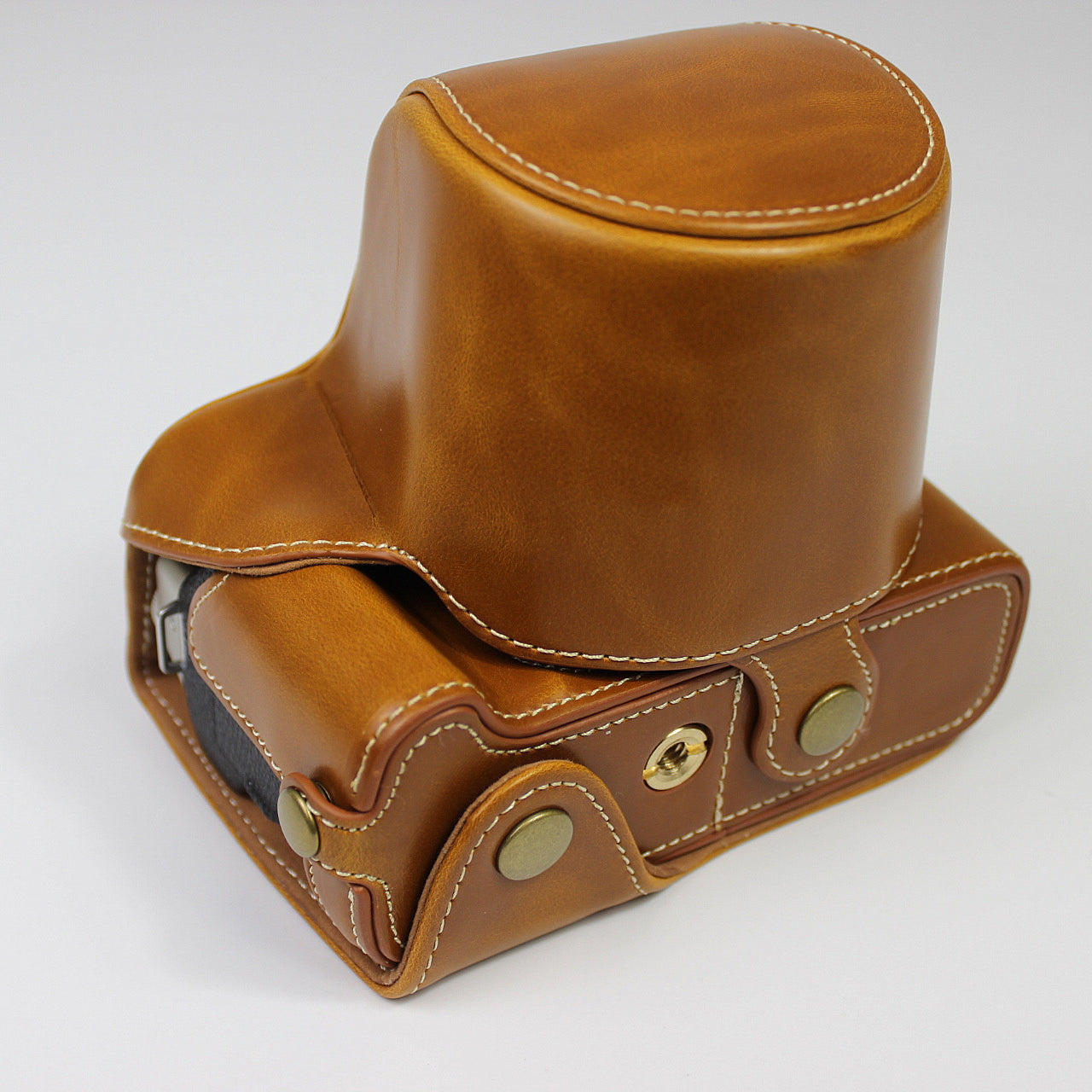 PU Leather Half Camera Case Cover for Fujifilm Fuji X-T200 - Brown