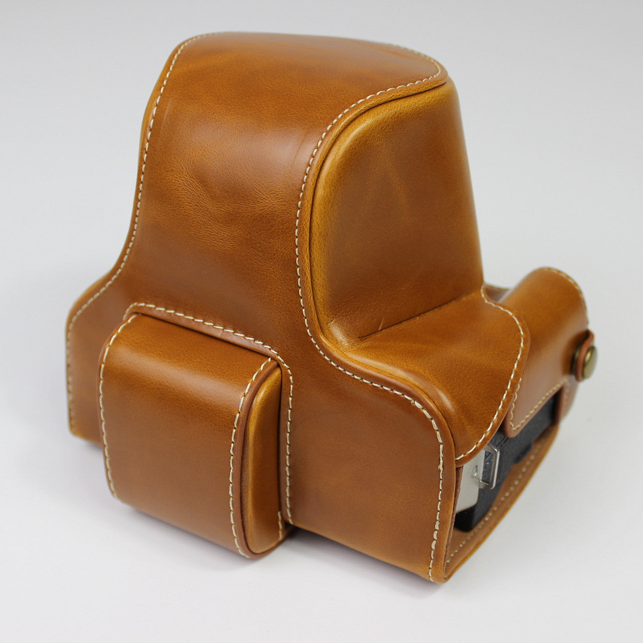 PU Leather Half Camera Case Cover for Fujifilm Fuji X-T200 - Brown