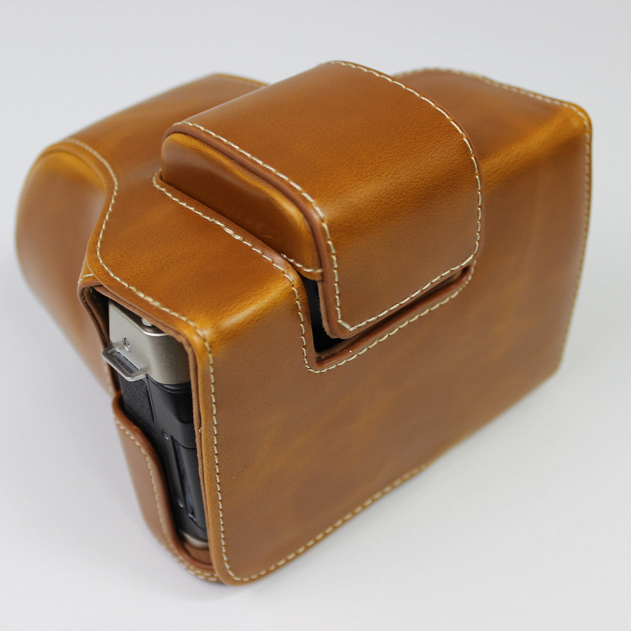 PU Leather Half Camera Case Cover for Fujifilm Fuji X-T200 - Brown