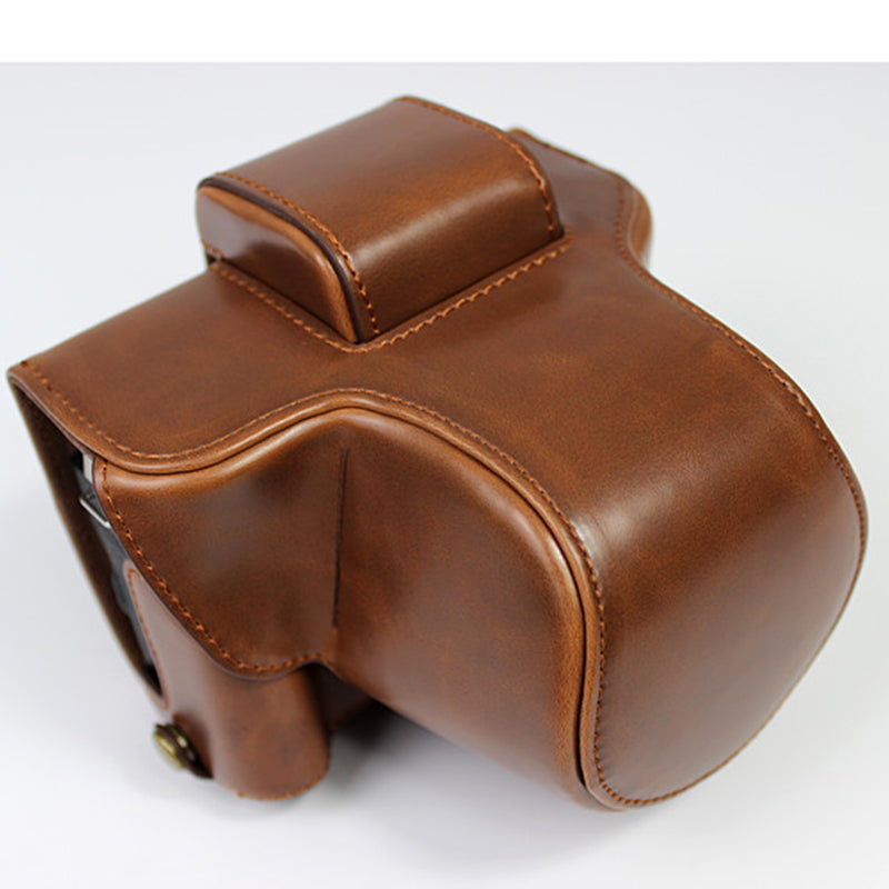 PU Leather Half Camera Case Cover for Fujifilm Fuji X-T200 - Coffee
