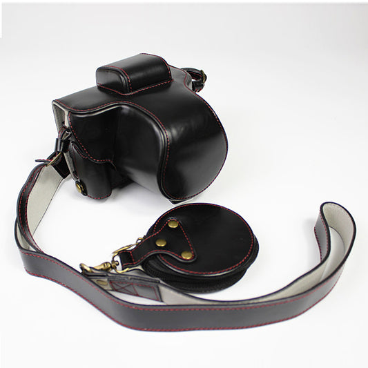 PU Leather Half Camera Case Cover for Fujifilm Fuji X-T200 - Black