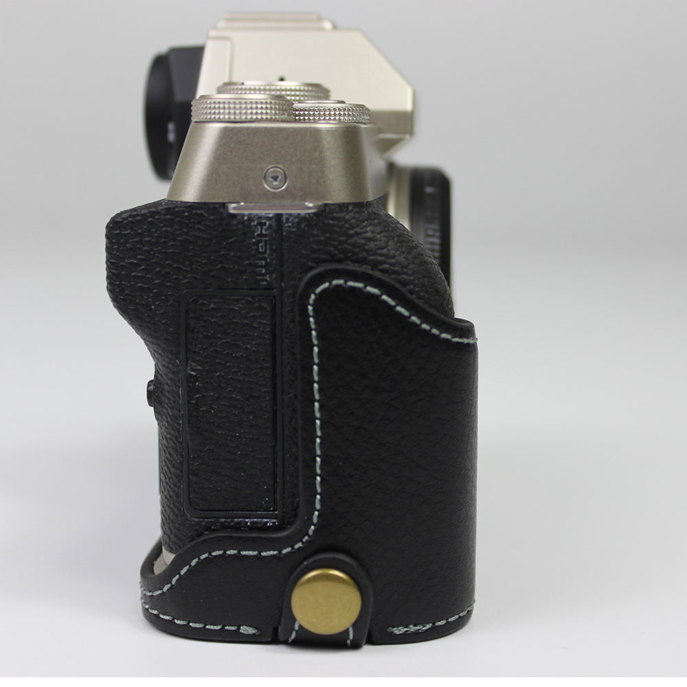 Genuine Leather Camera Half Case for Fujifilm Fuji X-T200/XT200 - Black