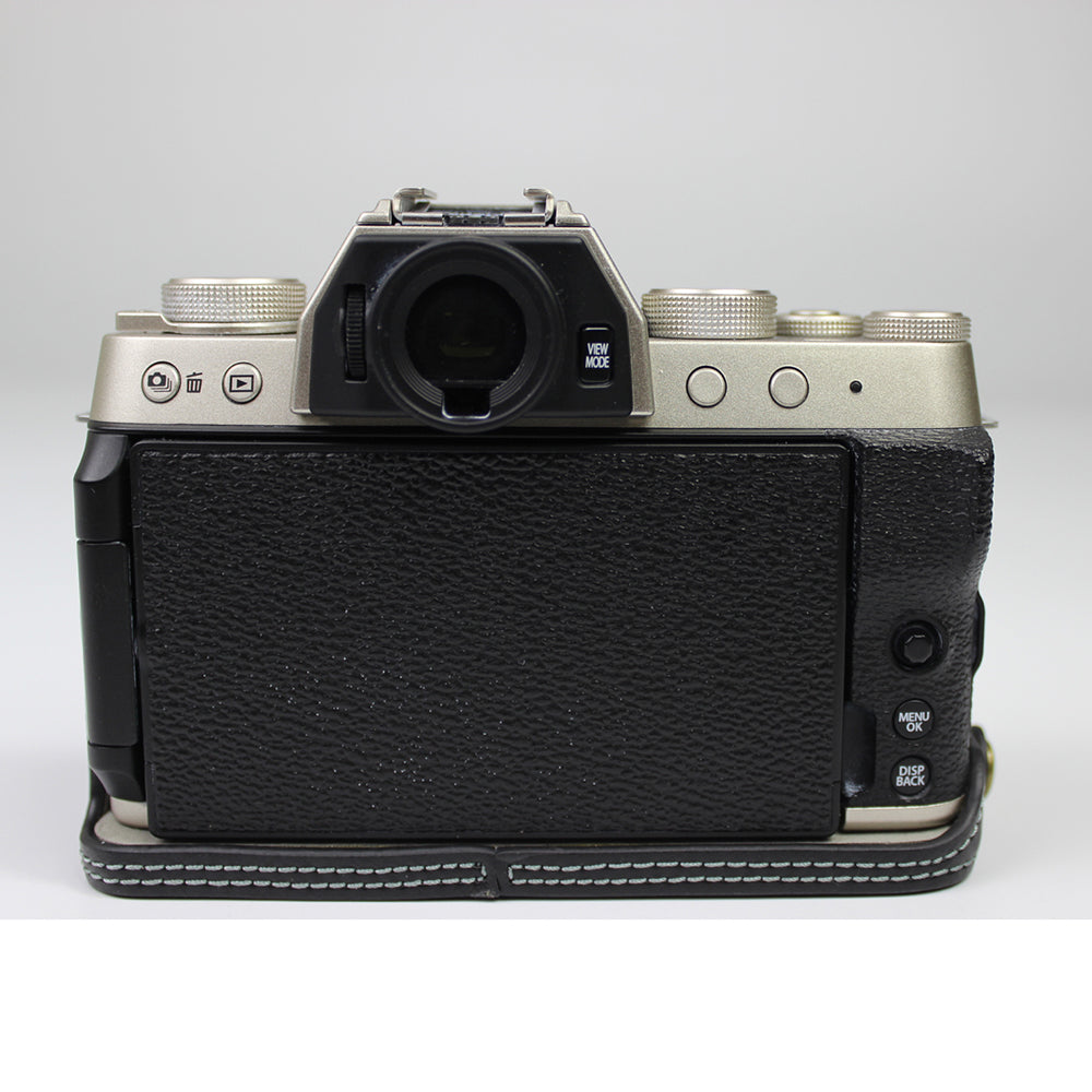 Genuine Leather Camera Half Case for Fujifilm Fuji X-T200/XT200 - Black