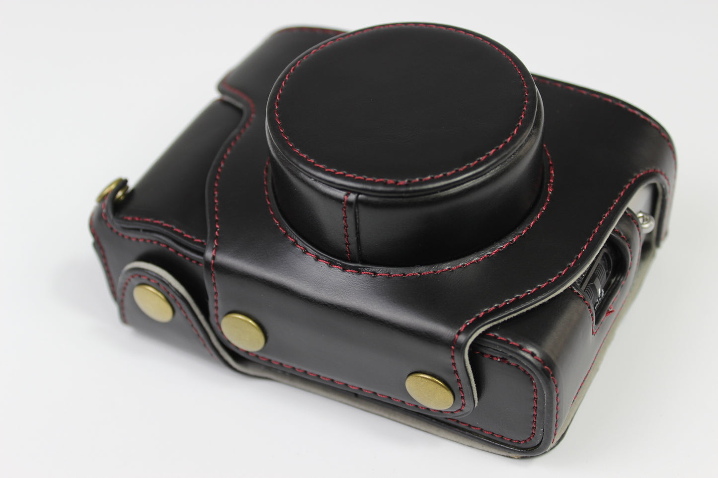PU Leather Half Camera Case Bag Protector for Fujifilm Fuji X100V - Black