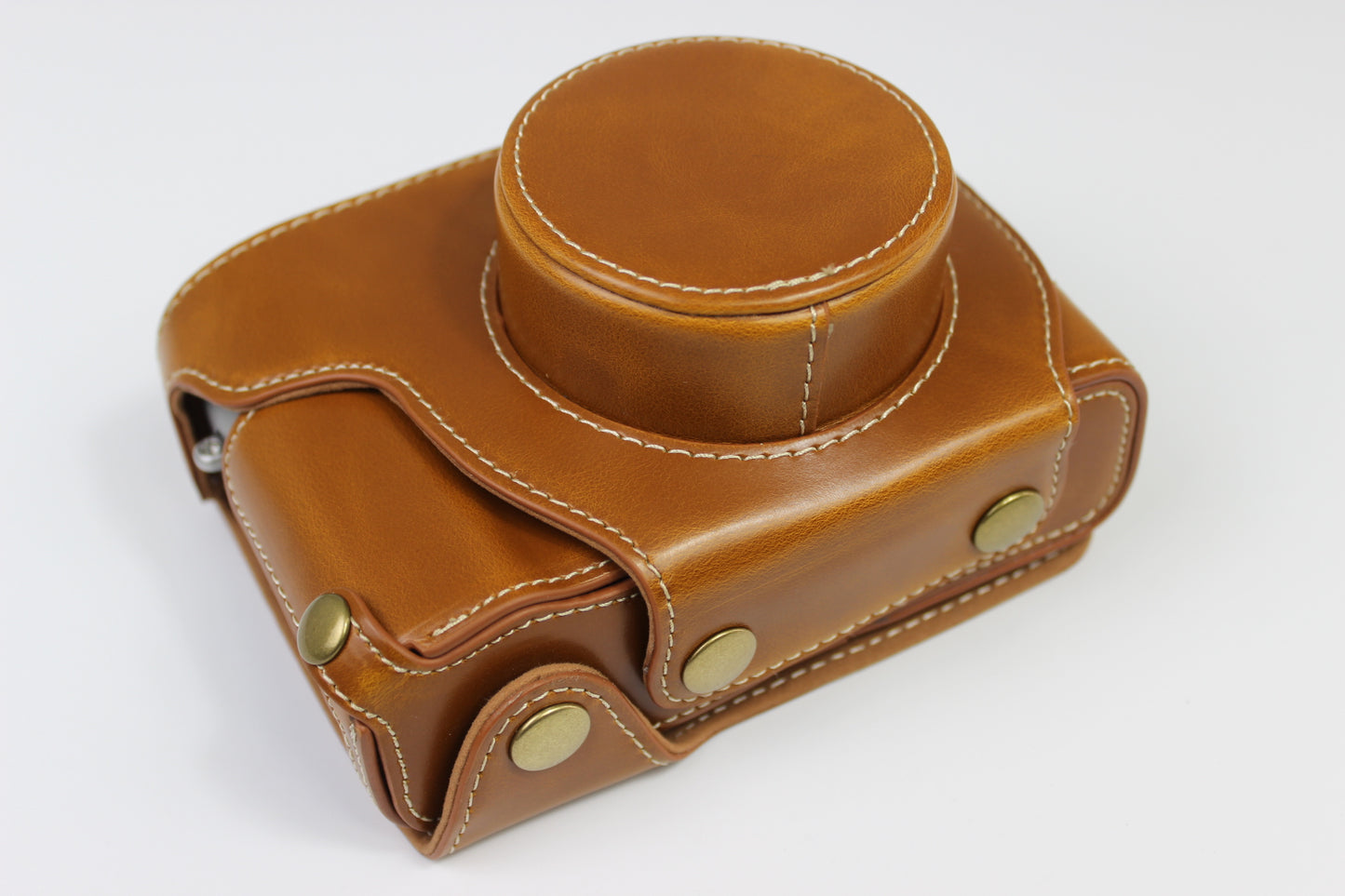 PU Leather Half Camera Case Bag Protector for Fujifilm Fuji X100V - Brown