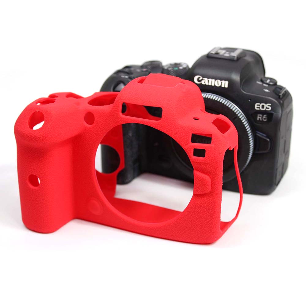 Soft Silicone Case for Canon EOS R6 Camera - Red