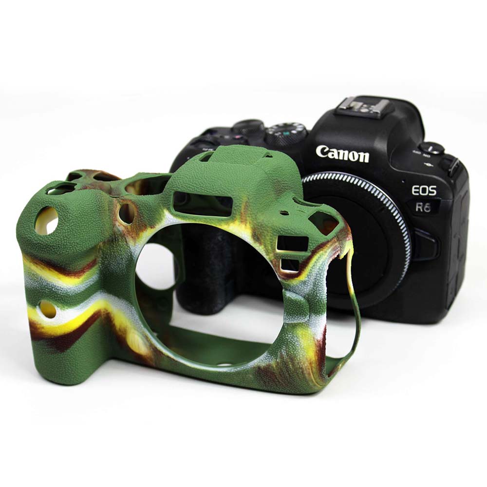 Soft Silicone Case for Canon EOS R6 Camera - Camouflage