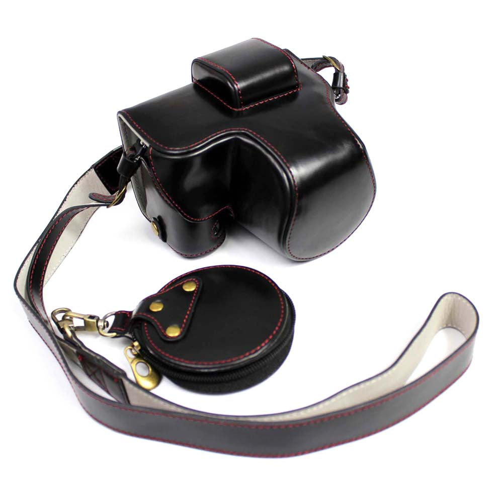 PU Leather Half Camera Case Cover for Fujifilm Fuji X-S10 - Black